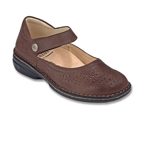 Finn comfort NWOB Bellevue brown leather Mary Jane flats orthopedic comfort shoe